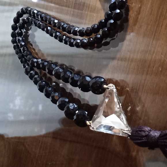 NWT c1960s RARE EARLY DAUPLAISE Vauxhall Glass Triangle Faceted Stone Tassel - Picture 8 of 16